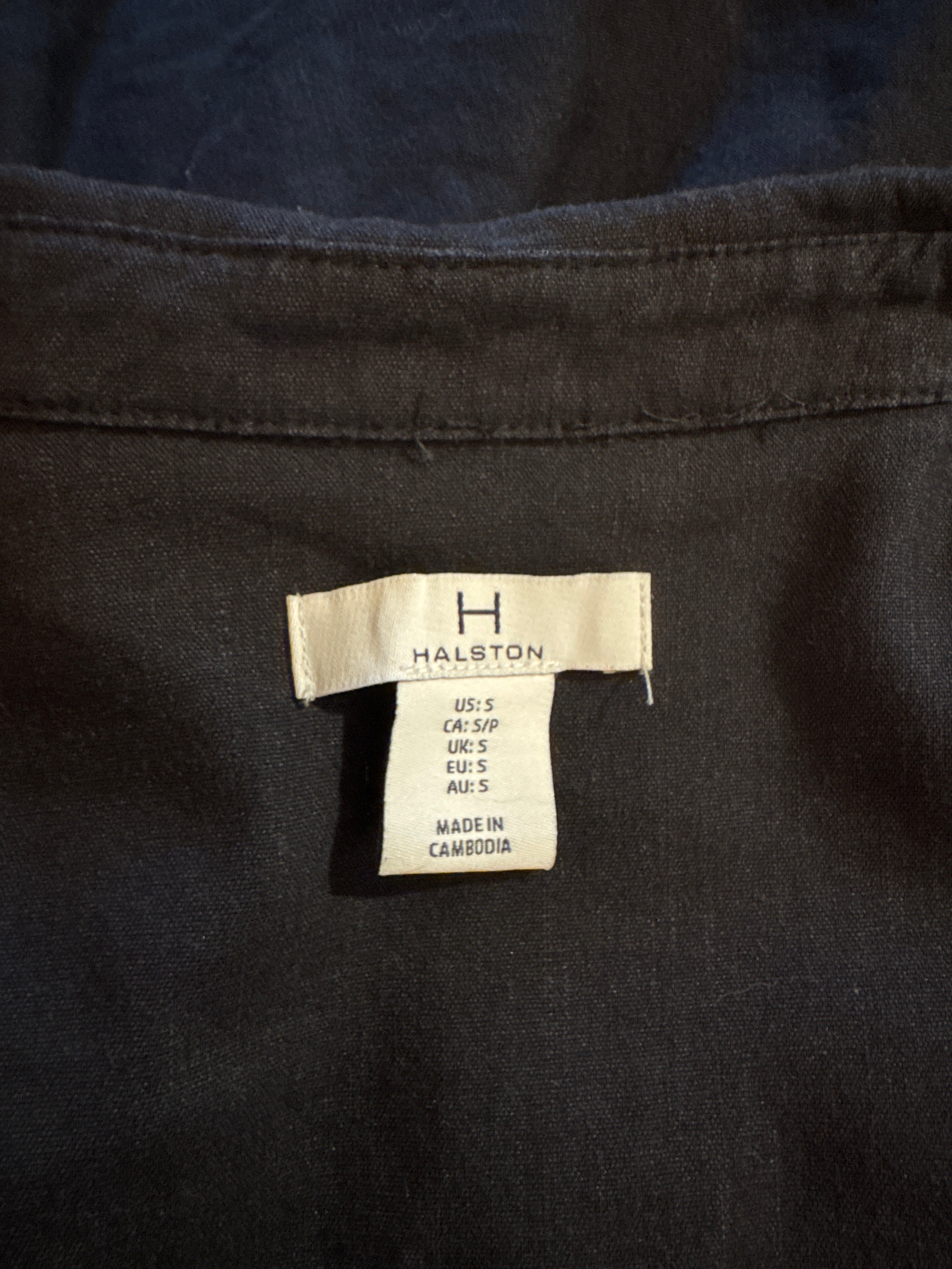 Halston Short Sleeve Shirt Dress- Linen Rayon Blend