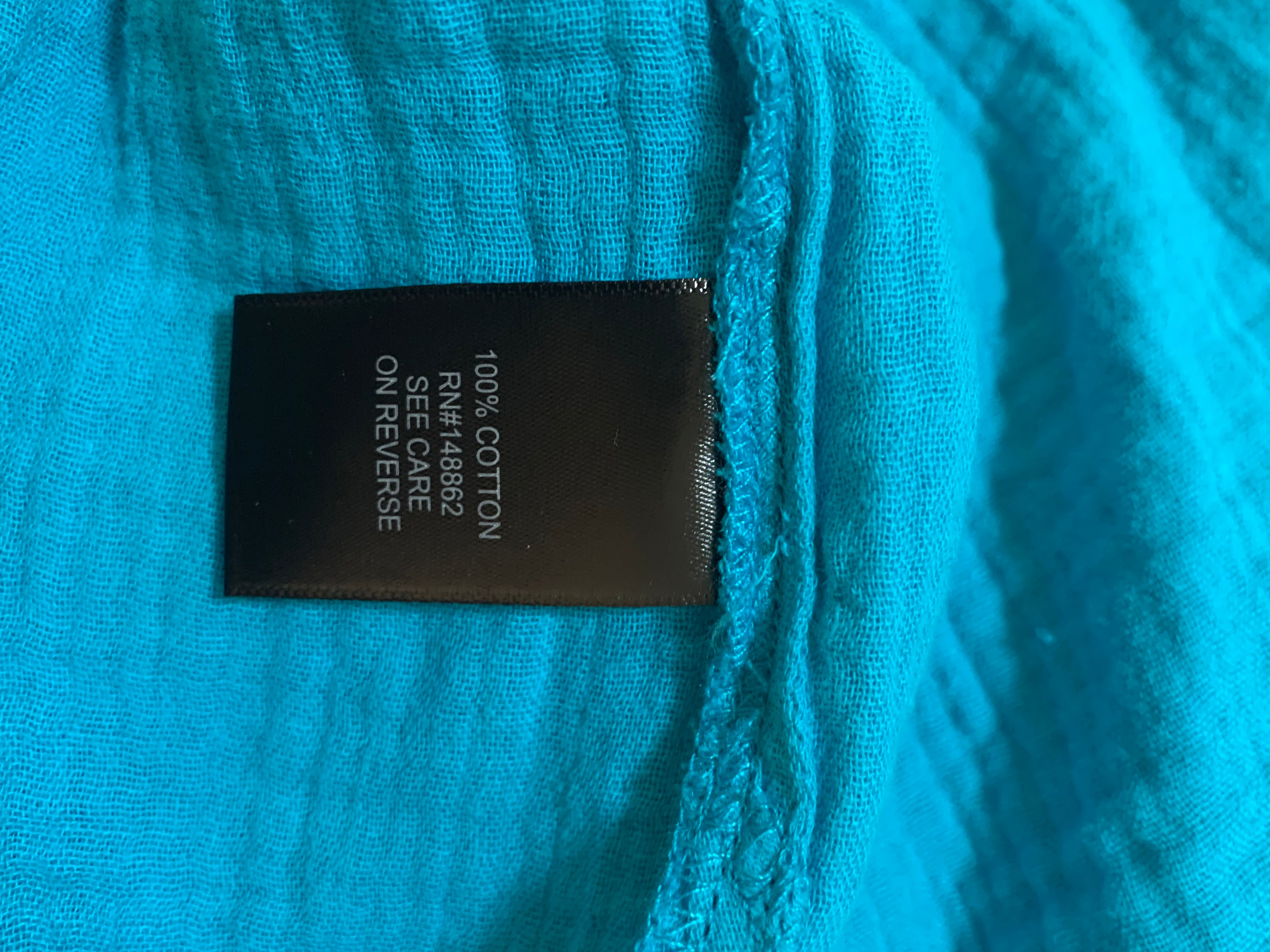 Brand New Size 1X 14-16 Torrid Turquoise Button Up Blouse 100% Cotton