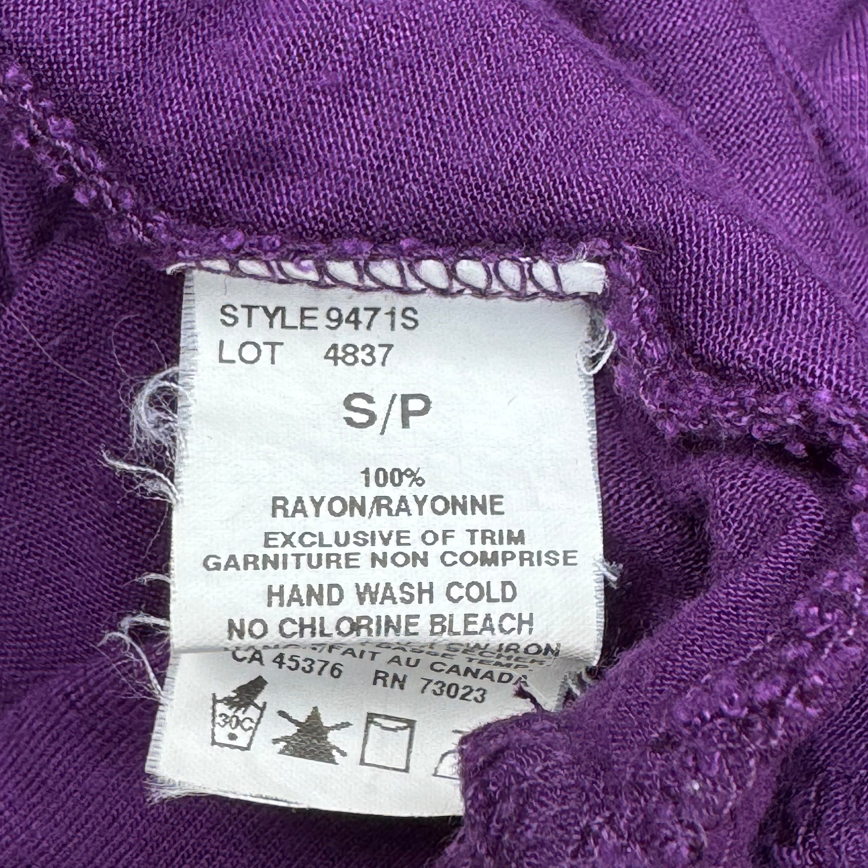 Purple Lace Back Top Size S