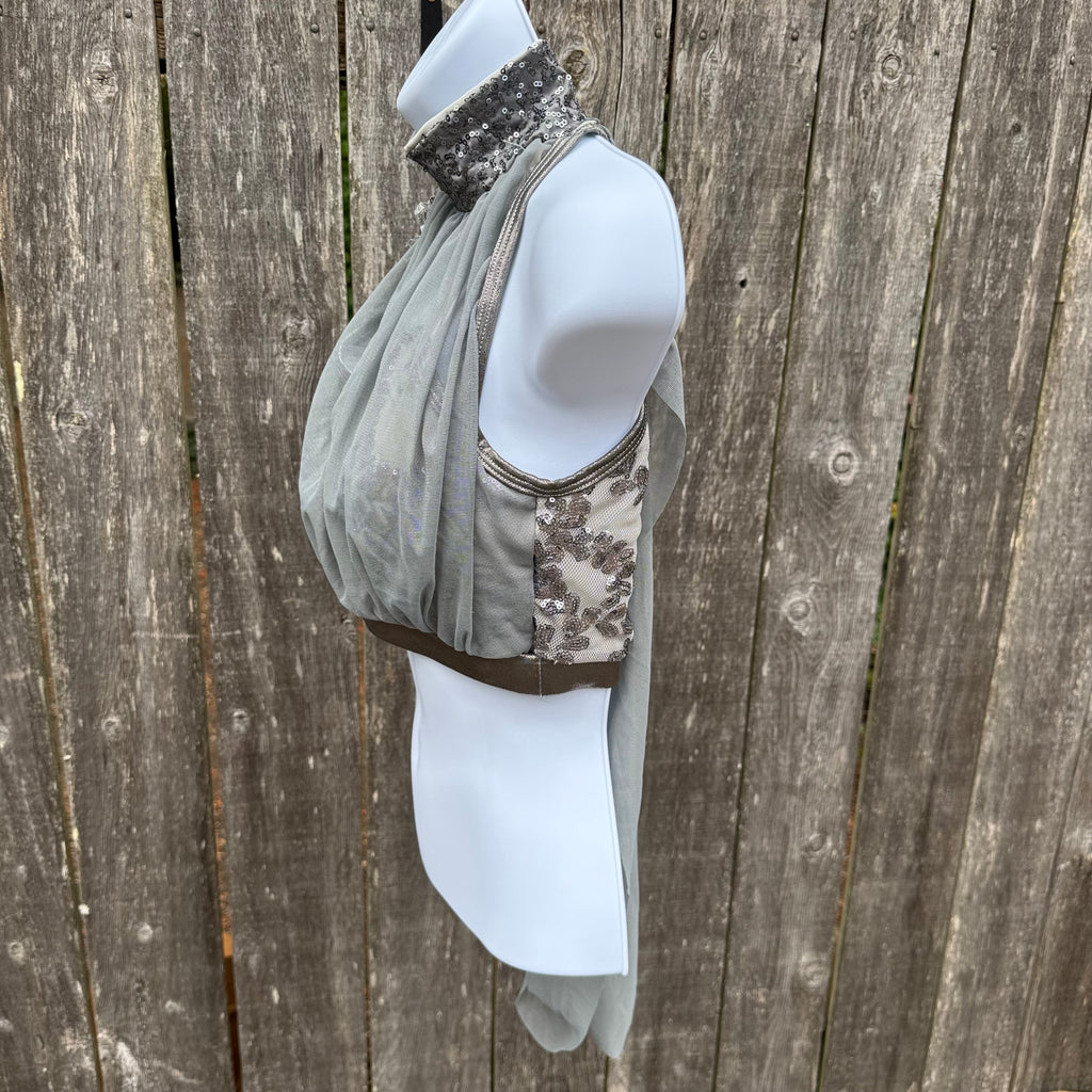 High Neck Silver Sequin Top