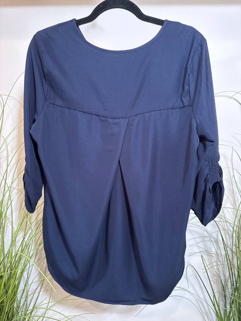 FDJ Navy Blue 3/4 Length Sleeve Blouse