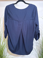 FDJ Navy Blue 3/4 Length Sleeve Blouse
