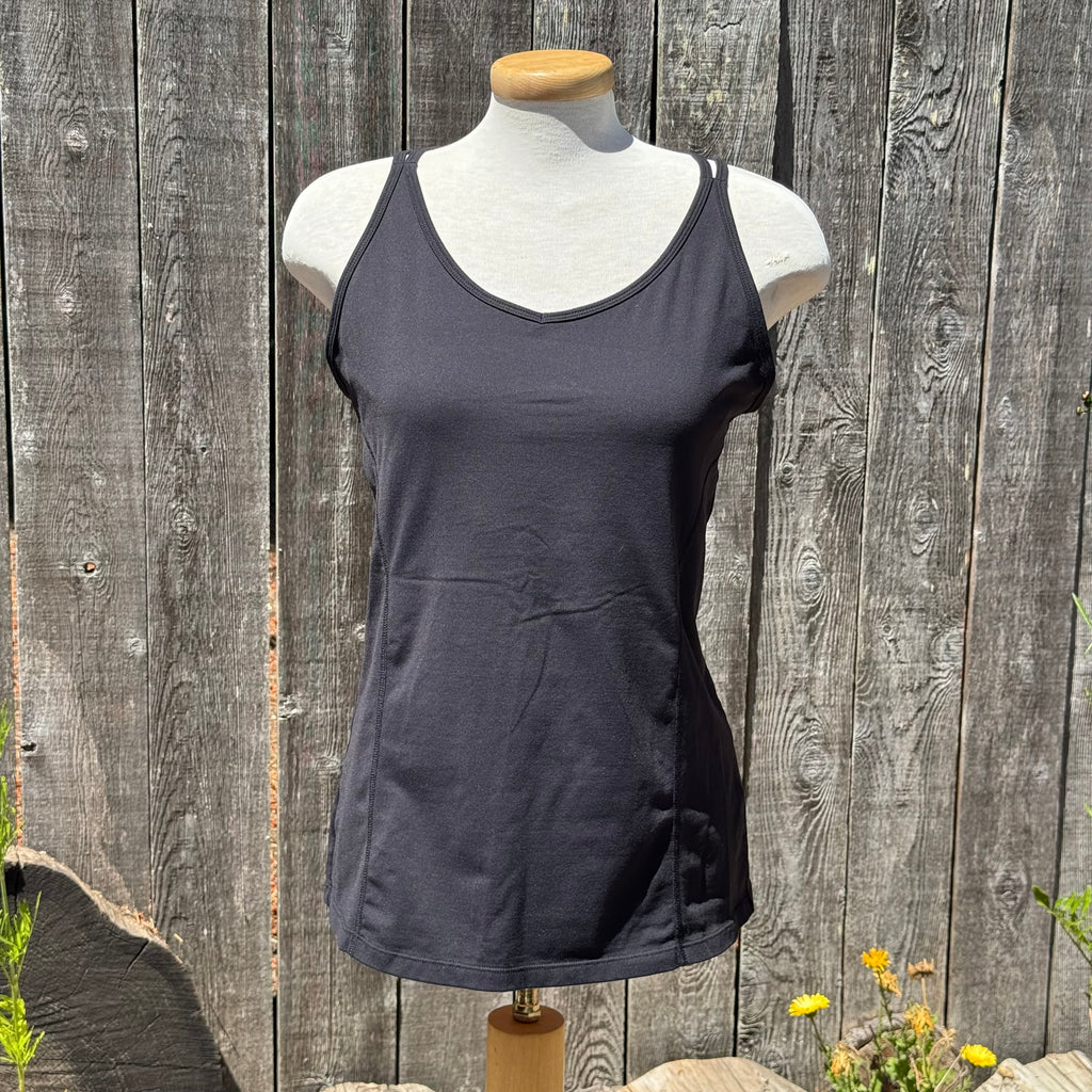Size XL Tuff Athletics Multi Strap Black Tank
