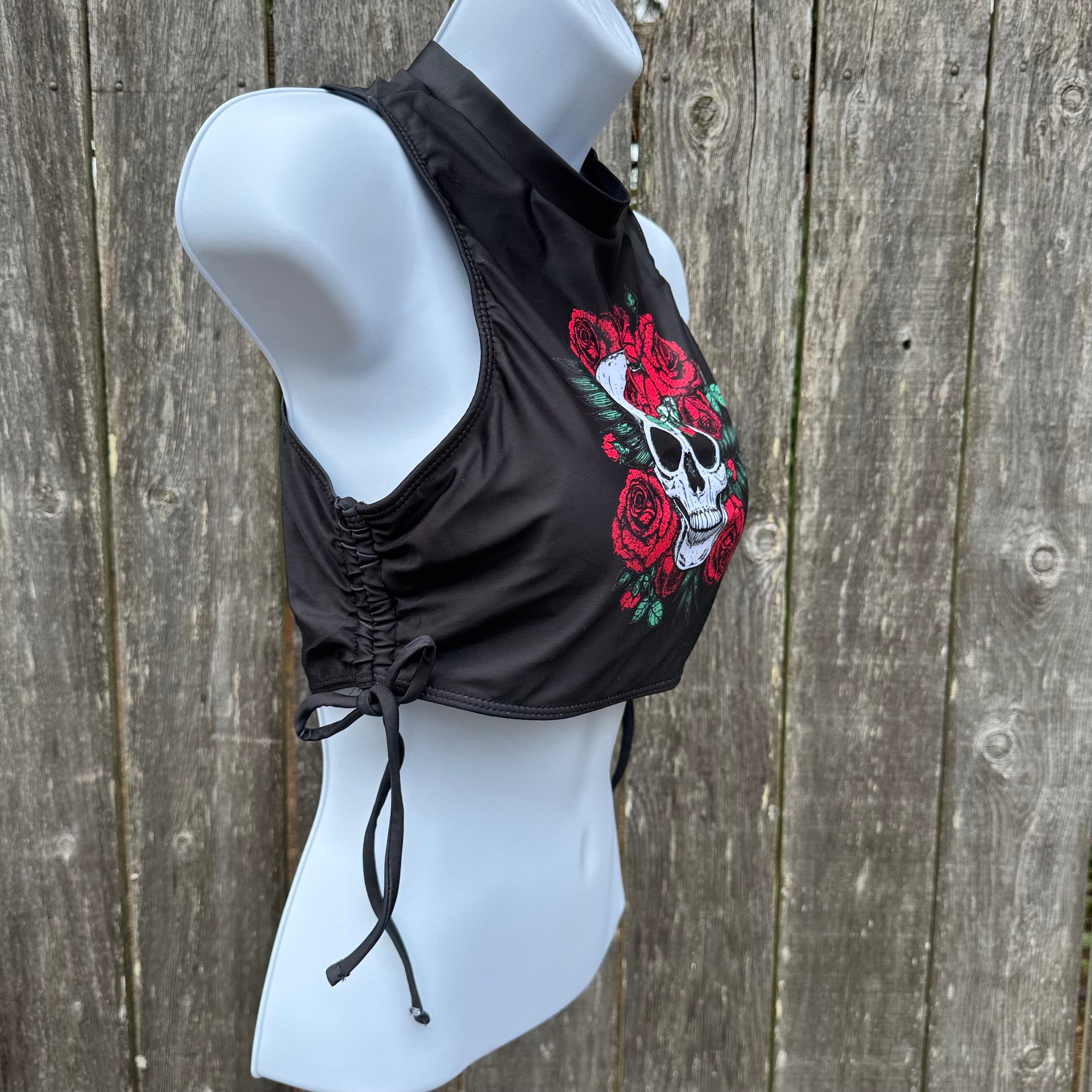 Goth Skull Bikini Top Size M