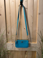 Cole Hann Turquoise and Chain small Across the Body Purse