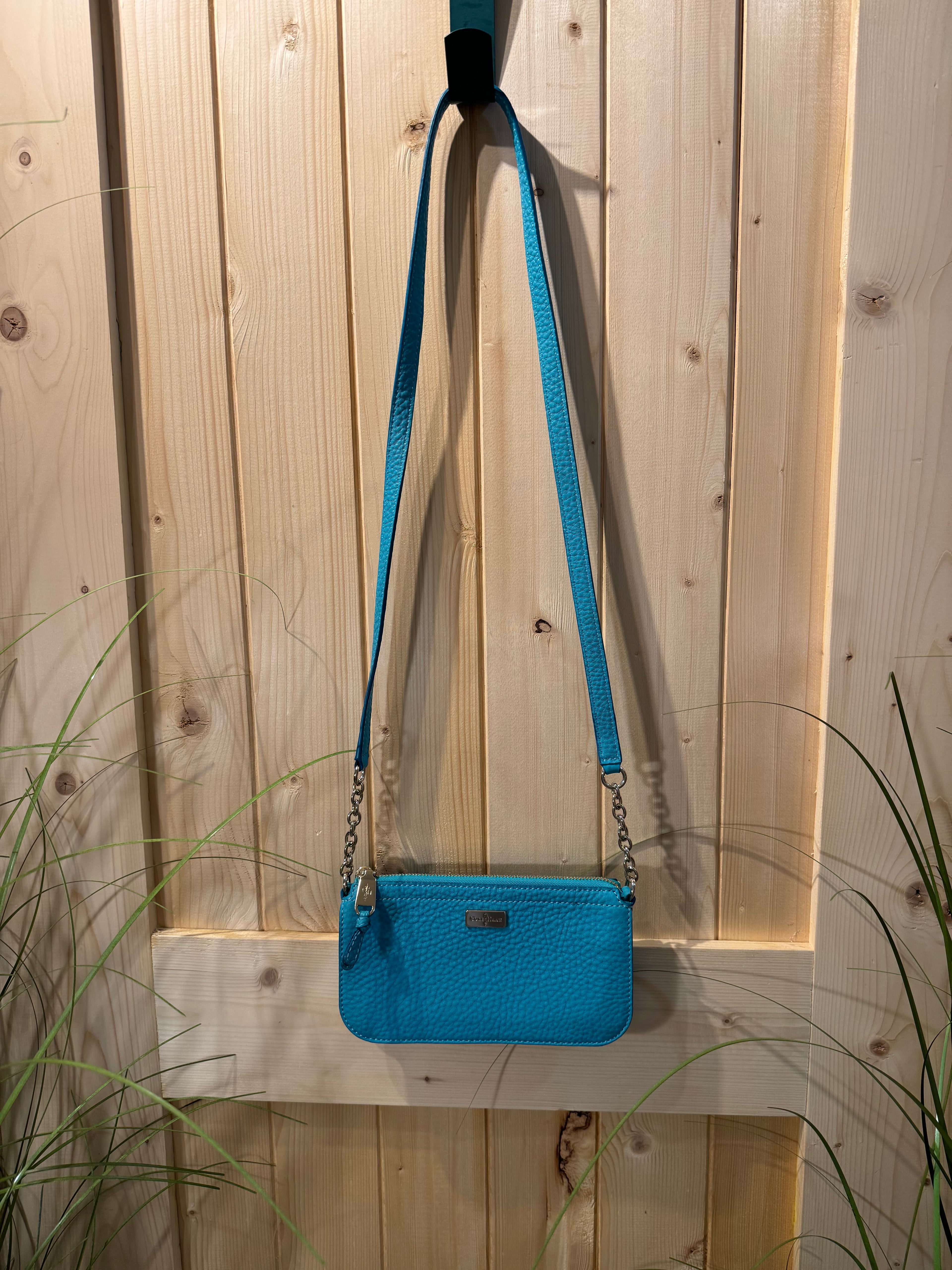 Cole Hann Turquoise and Chain small Across the Body Purse