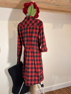 BC Clothing Women Checkered, Long Sleeve Shirt Dress