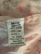 Size L Valentina Naldi Made in Italy 100% Linen Floral Halter Neck Tie Summer Dress