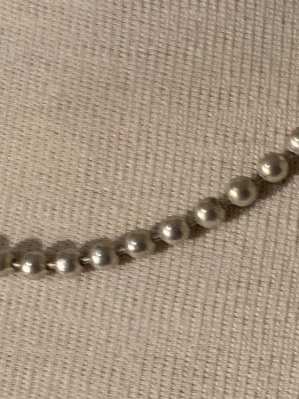Single-Strand Silver Tone Metal Bead Necklace