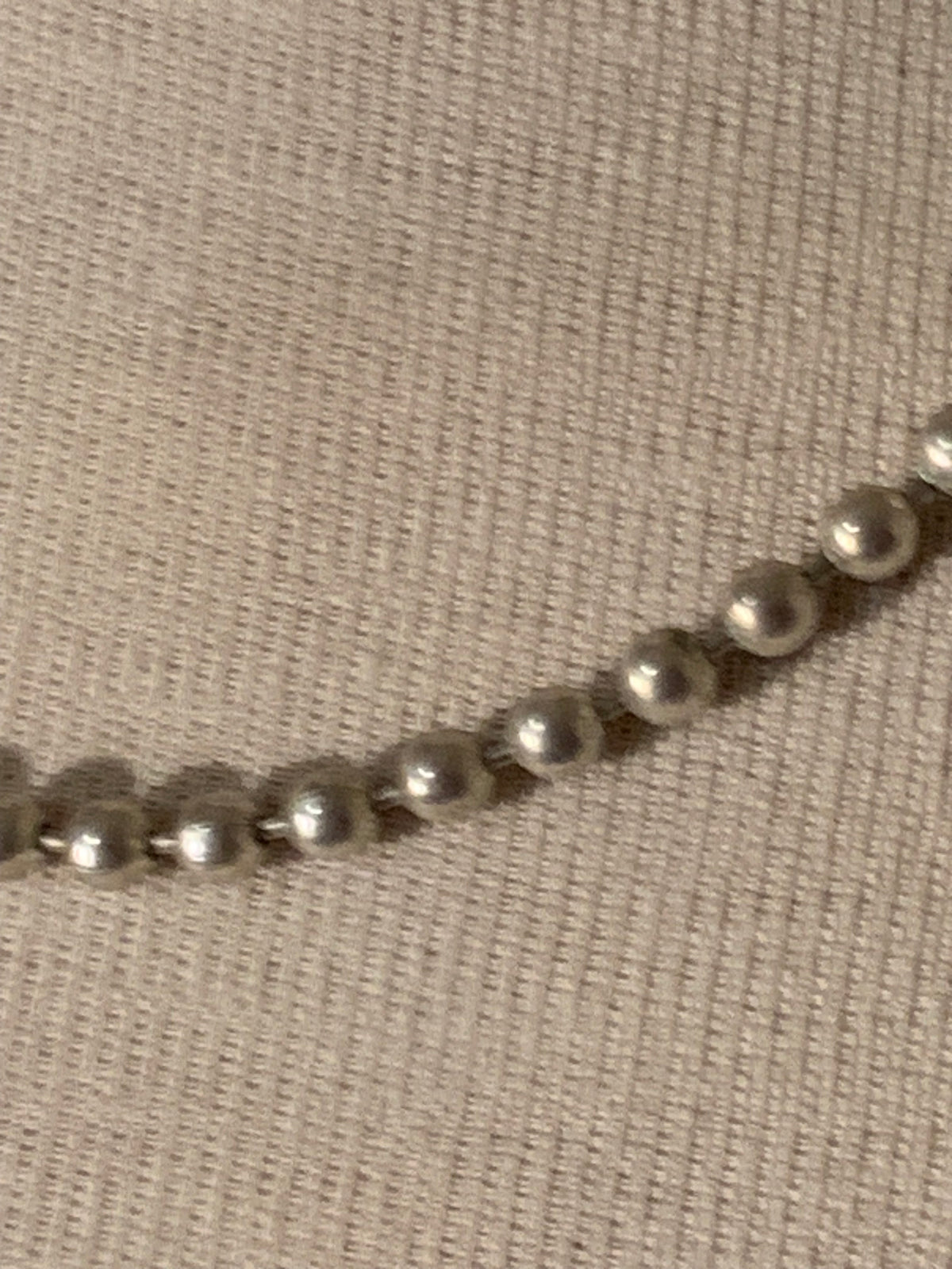 Single-Strand Silver Tone Metal Bead Necklace