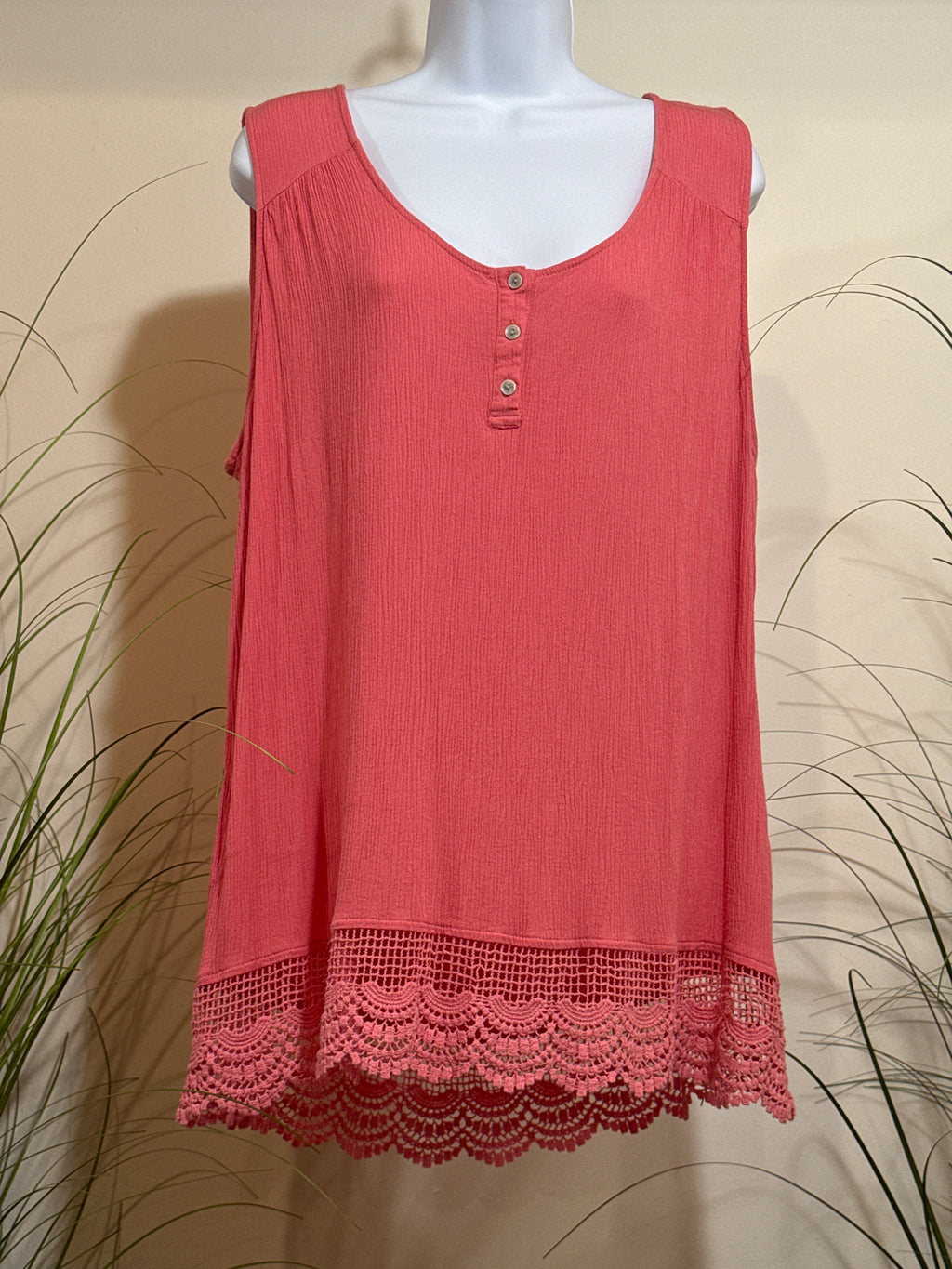 Denver Hayes Sleeveless Top- Coral