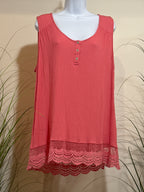 Denver Hayes Sleeveless Top- Coral