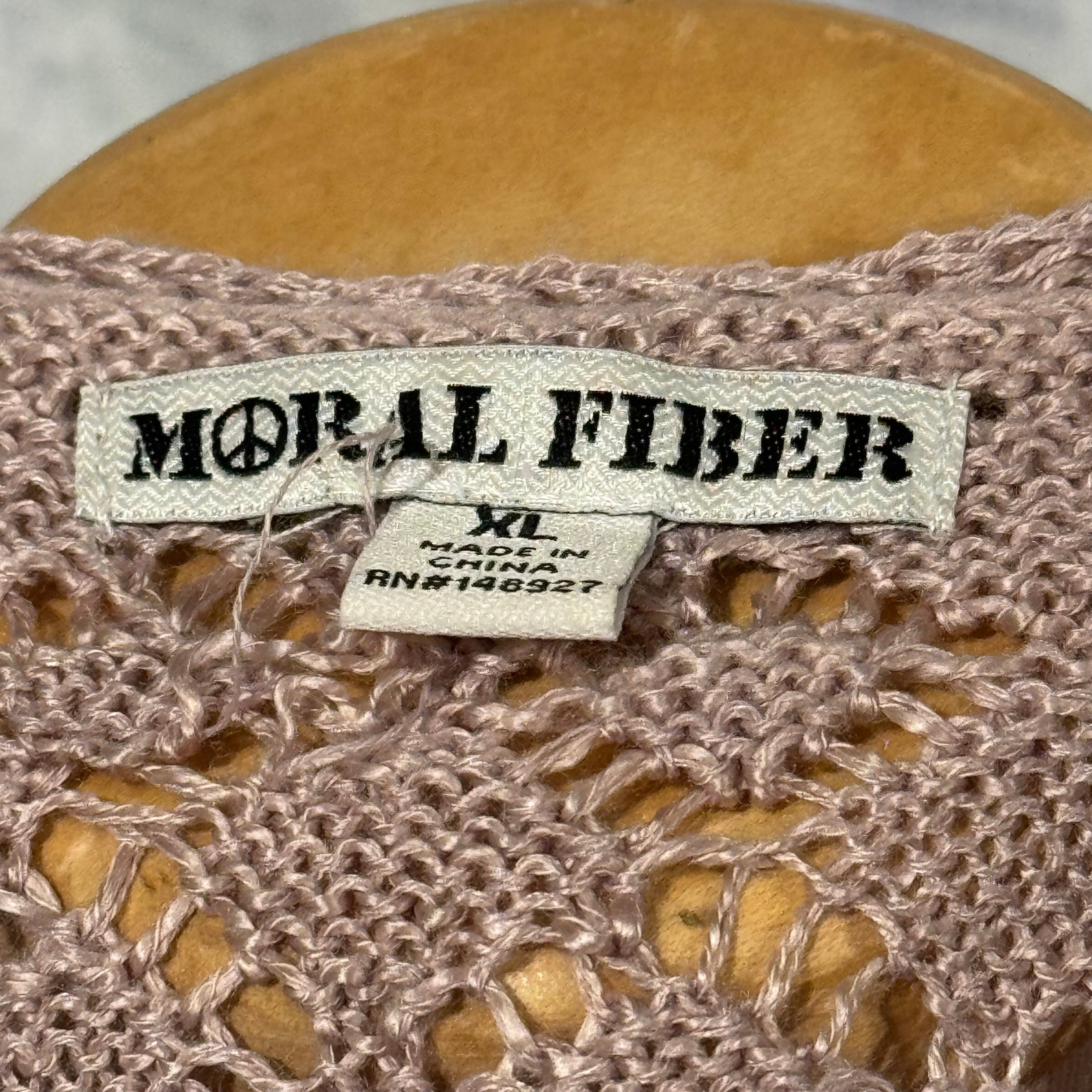 Size XL Moral Fiber Knit Sleeveless Cardigan