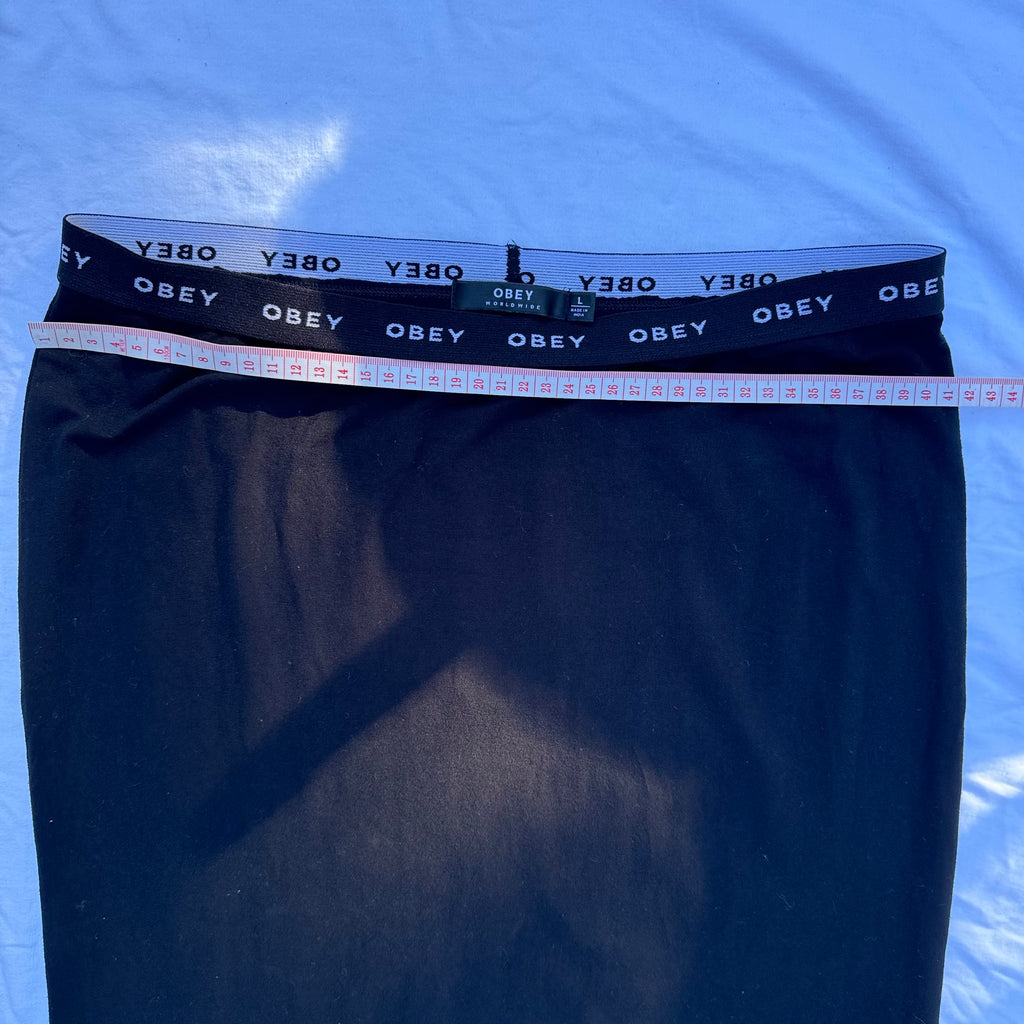 Size L Obey Worldwide Stretch Fitted Black Skirt