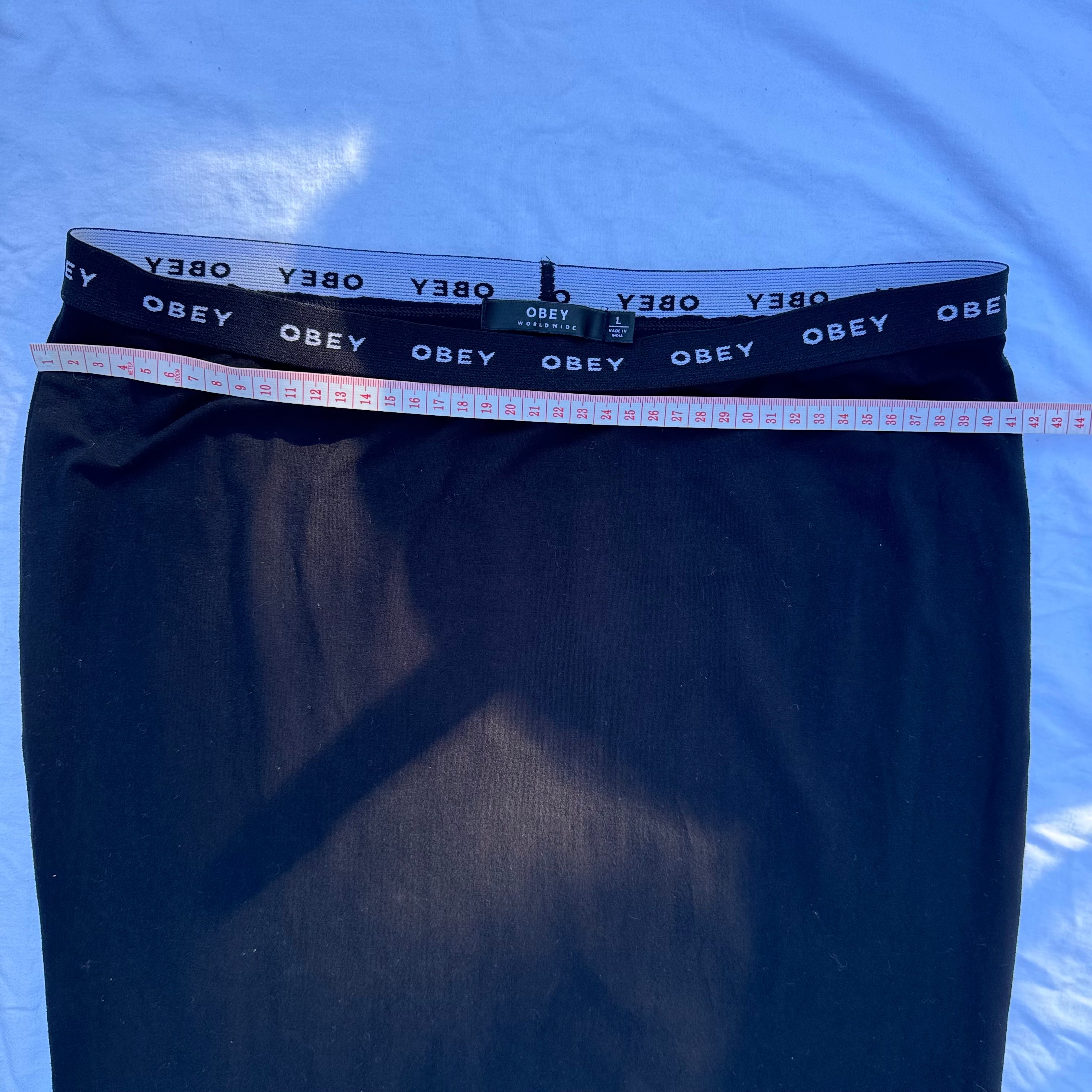 Size L Obey Worldwide Stretch Fitted Black Skirt