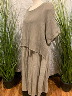 Italian Lagenlook 100% Cotton Dress with Under Dress and Mesh Top