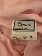 80's Sheer Pink Long Sleeve Demaro Vintage Blouse