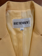 Holt Renfrew 2 Piece Dress Suit 80’s Vintage- Yellow