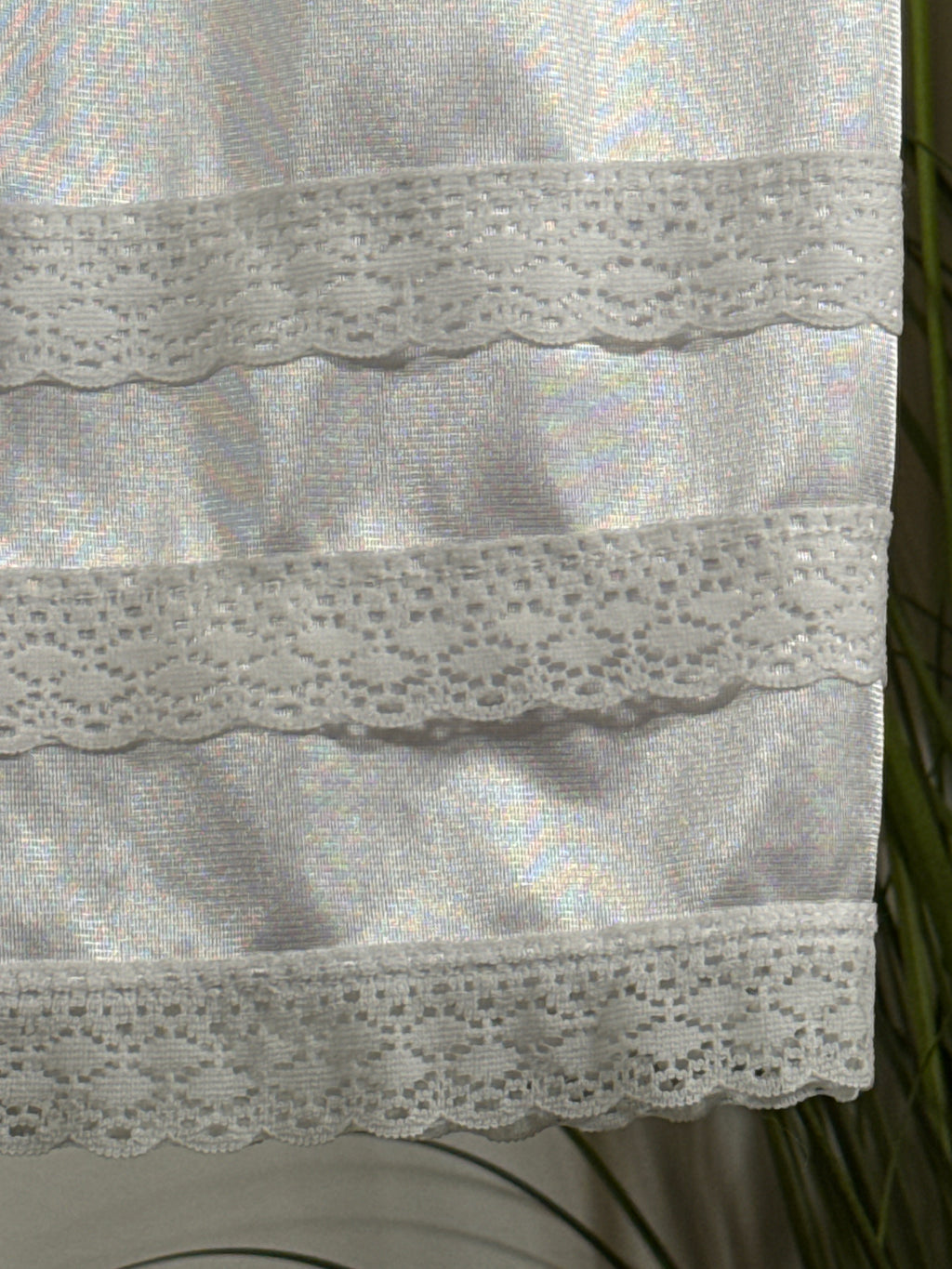 White Half Slip- Lace Trim