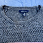 Size L 14-16 Lands' End Cotton Blend Textured Design Sweater