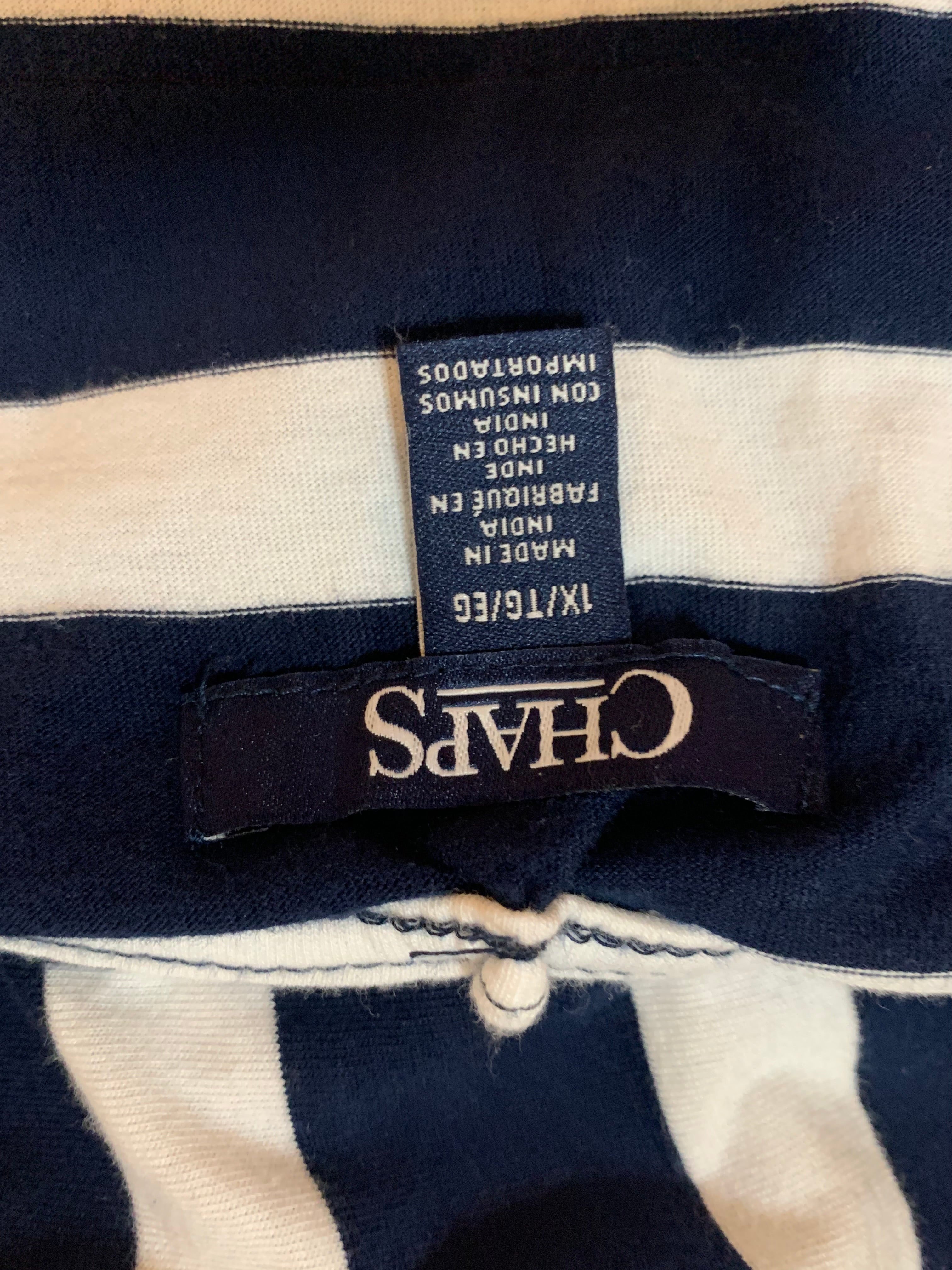 Size 1X Chaps Nautical Striped Maxi Dress