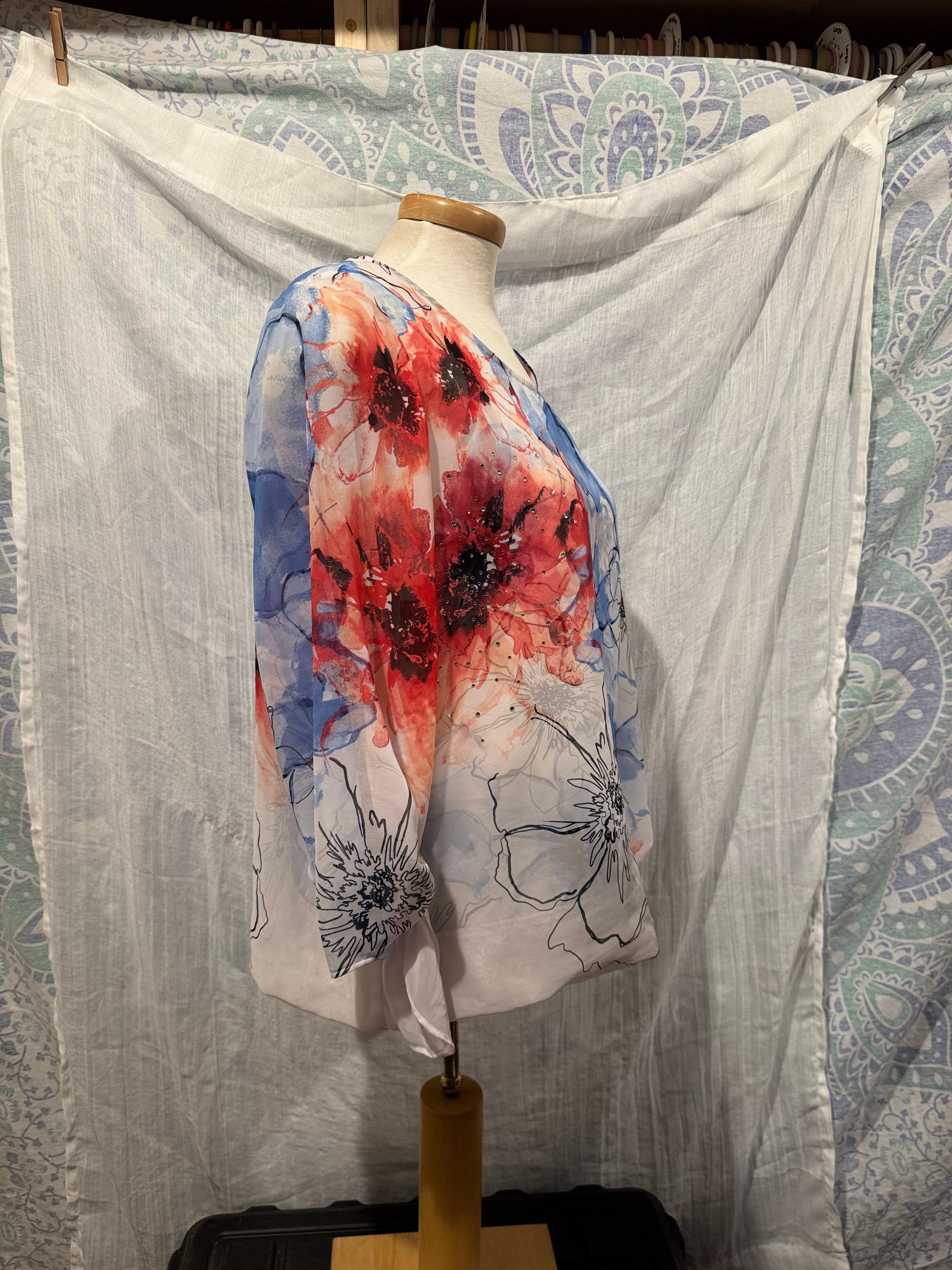 Size L Alfani Floral Long Sleeve Blouse