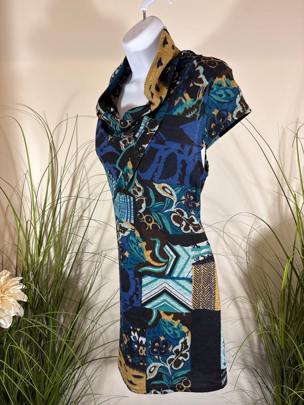 Papa Vancouver Shift Dress- Multi Coloured Pattern
