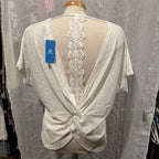 Size XL CUPSHE Boho Open Back Blouse with Lace Strip