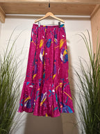 80’s Vintage Pleated Long Skirt- Ruffle Hem