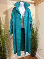 Vintage Malber-ette 1980’s Teal Trench Coat