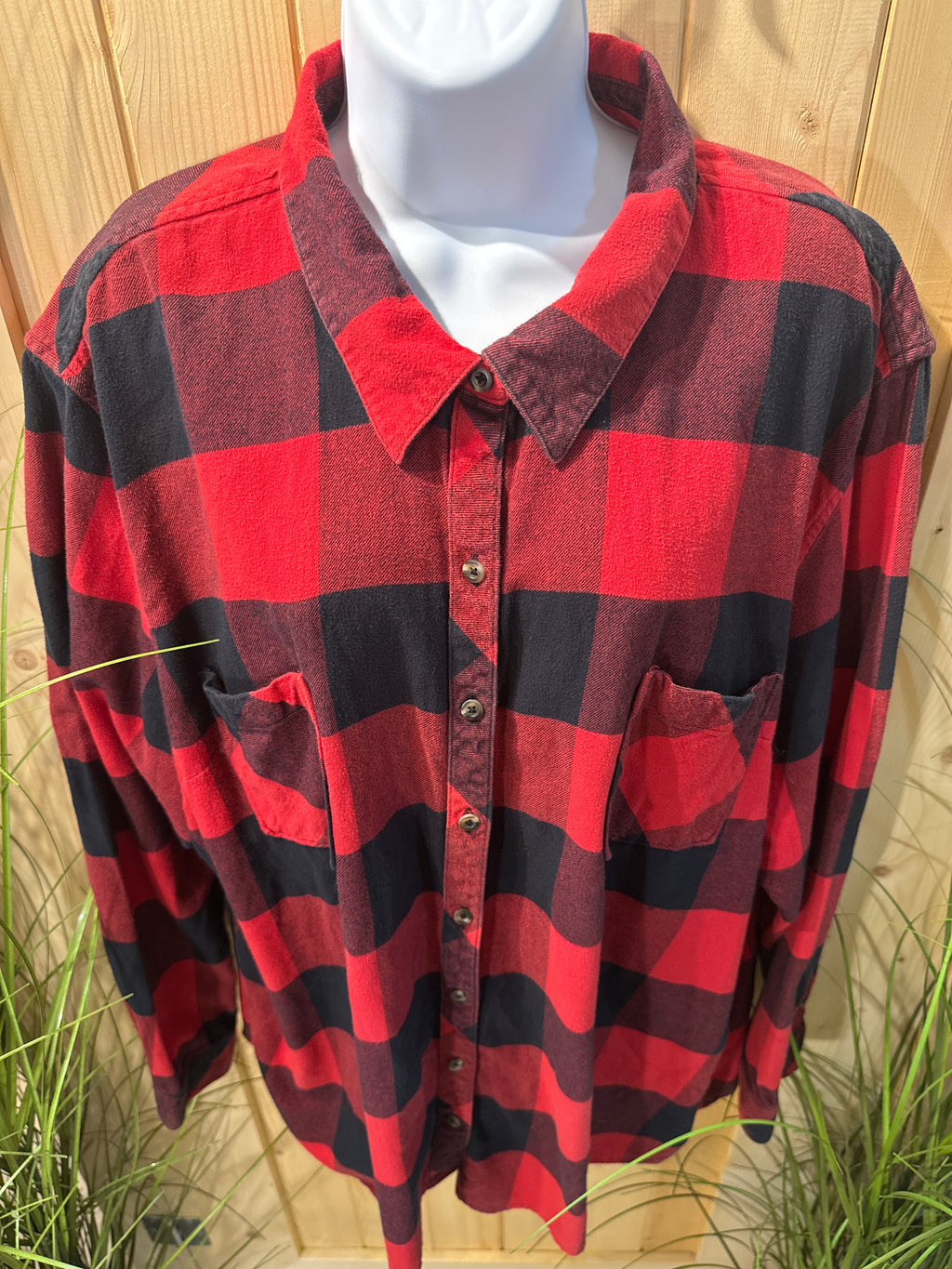 Natural Reflections Red & Black Flannel Shirt
