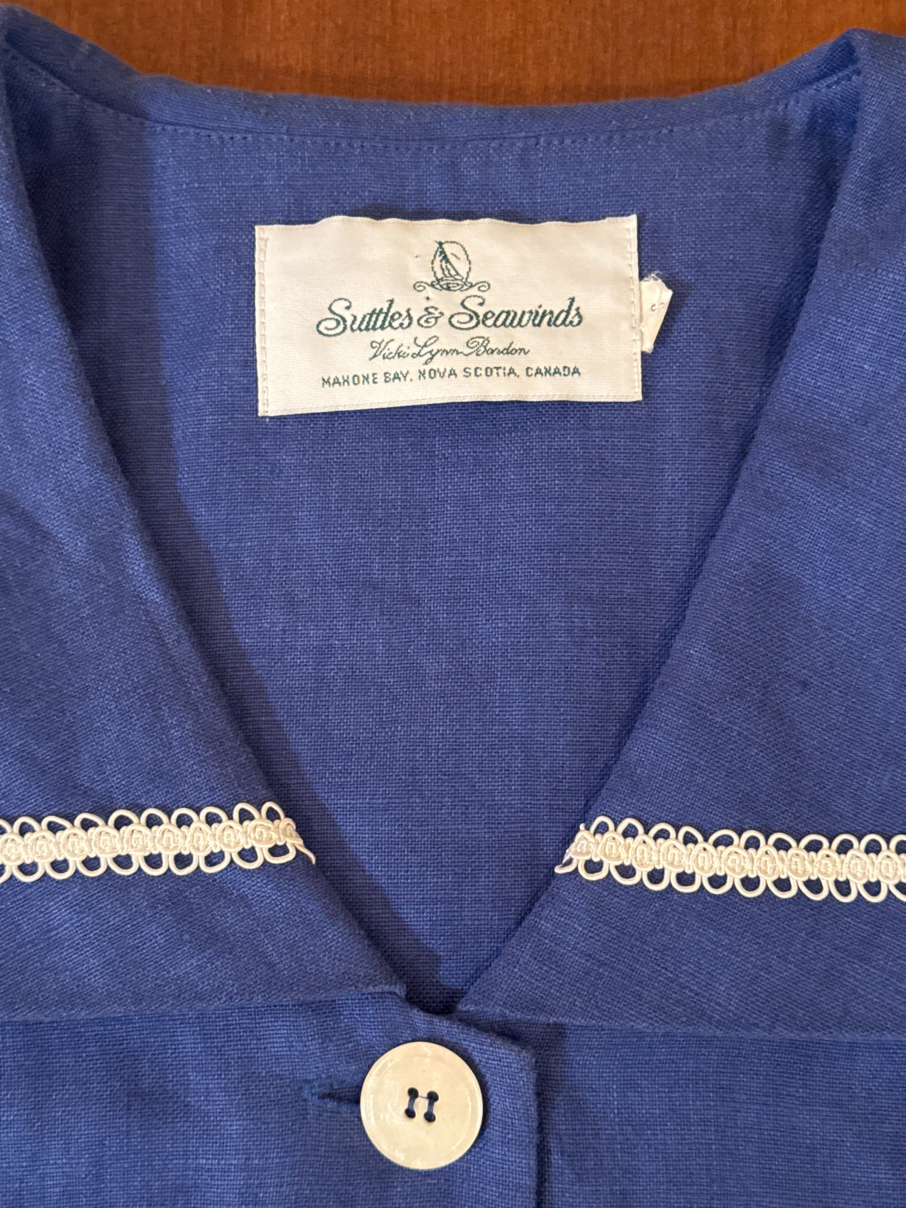 vintage 100% Linen Sailor Collar dress from Suttles & Seawinds