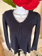 VS Tee Shop Waffle V-neck Hoodie Top
