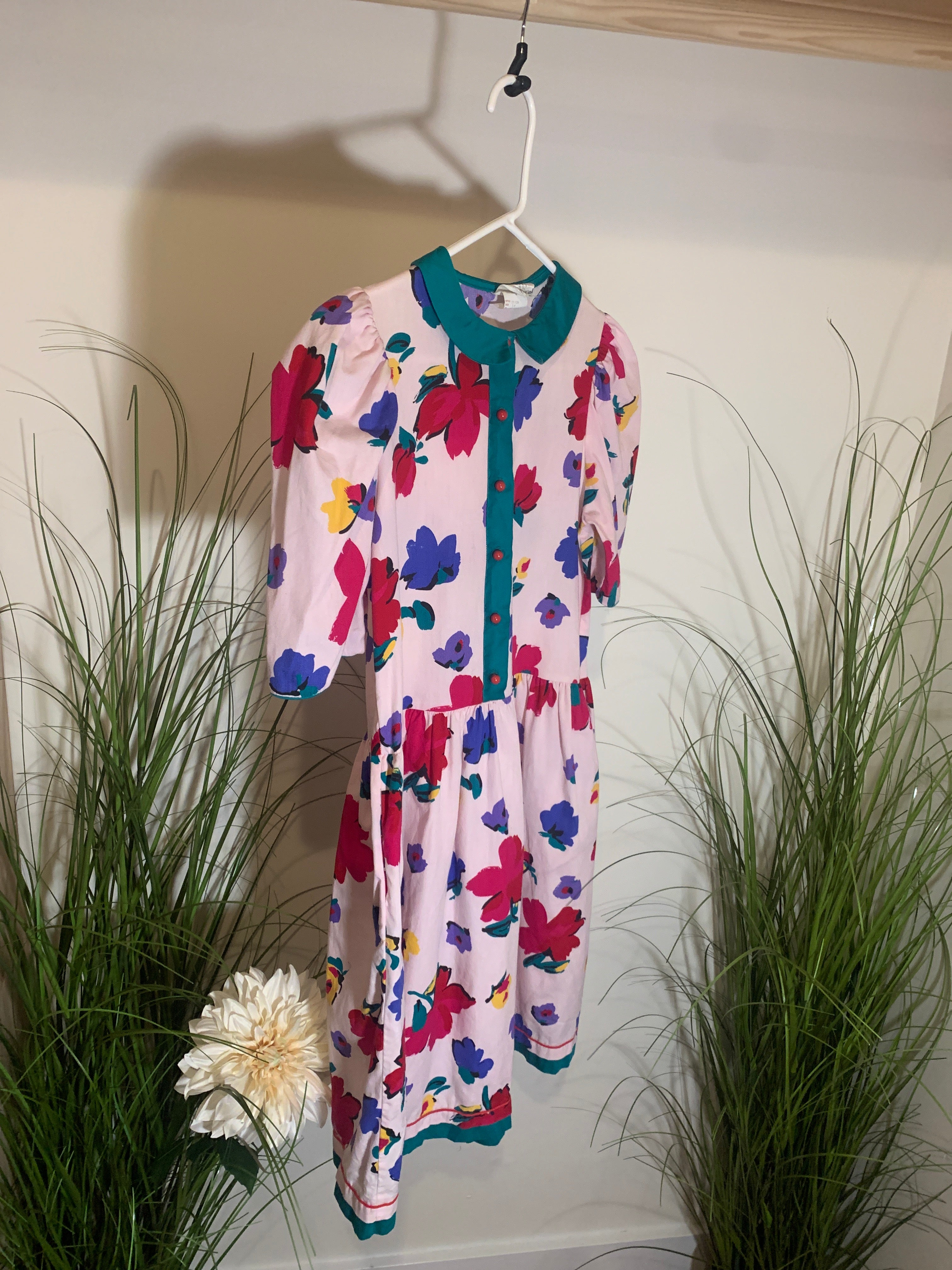 Size 14Y Vintage ELVIRA VALI Girls Floral Special Occasion