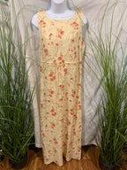 Size 8 Telluride Clothing CO. 100% Linen Floral Print Sleeveless Maxi Dress