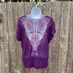 Purple Lace Back Top Size S