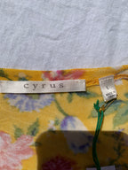 Yellow floral sheer open cardigan
