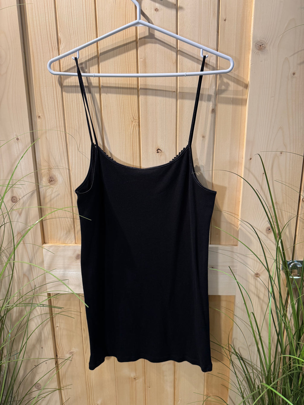 Naturana Spaghetti Strap Camisole with Lace Inlay