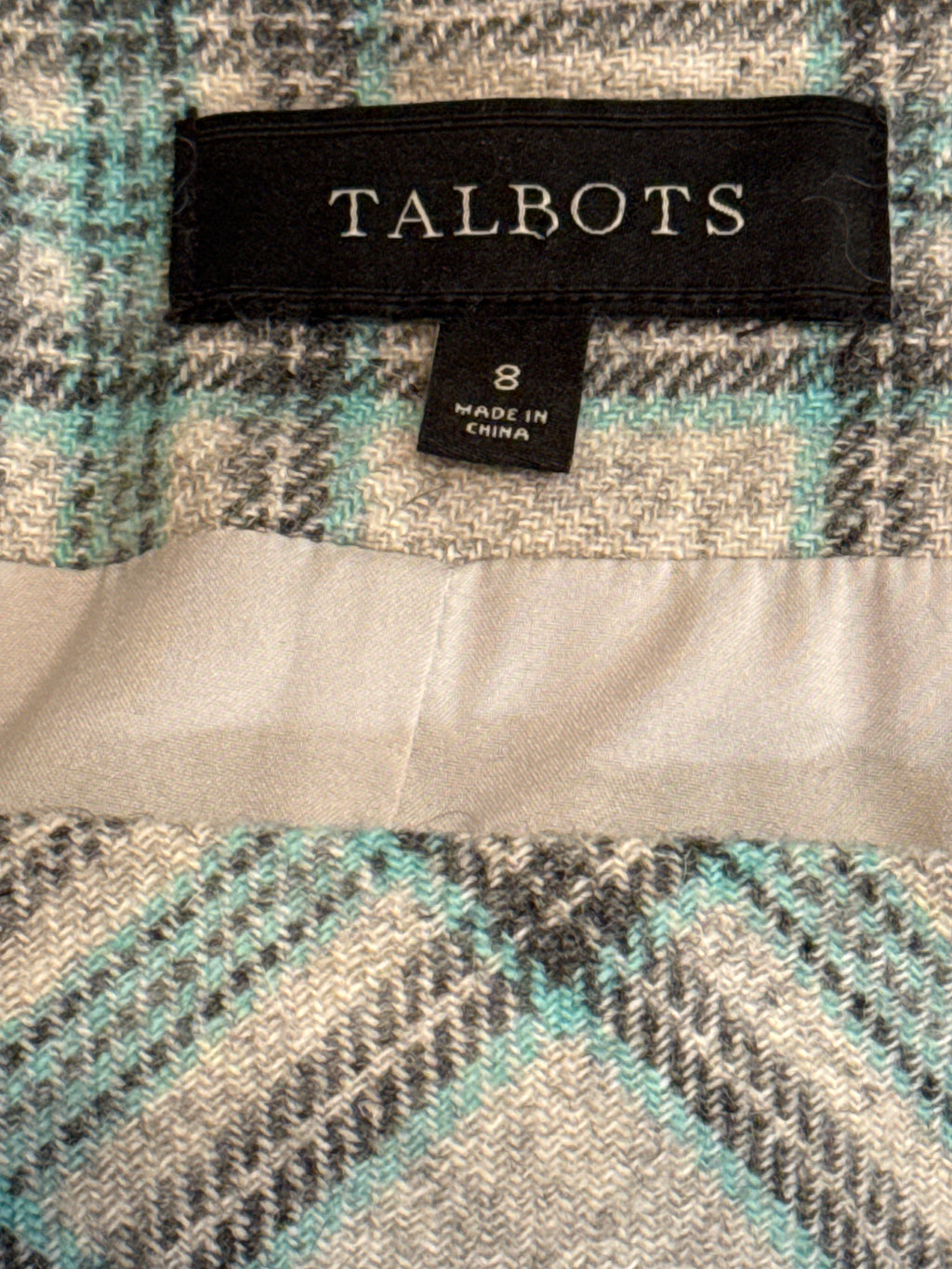 Talbots Wool Plaid A-Line Skirt- Lined