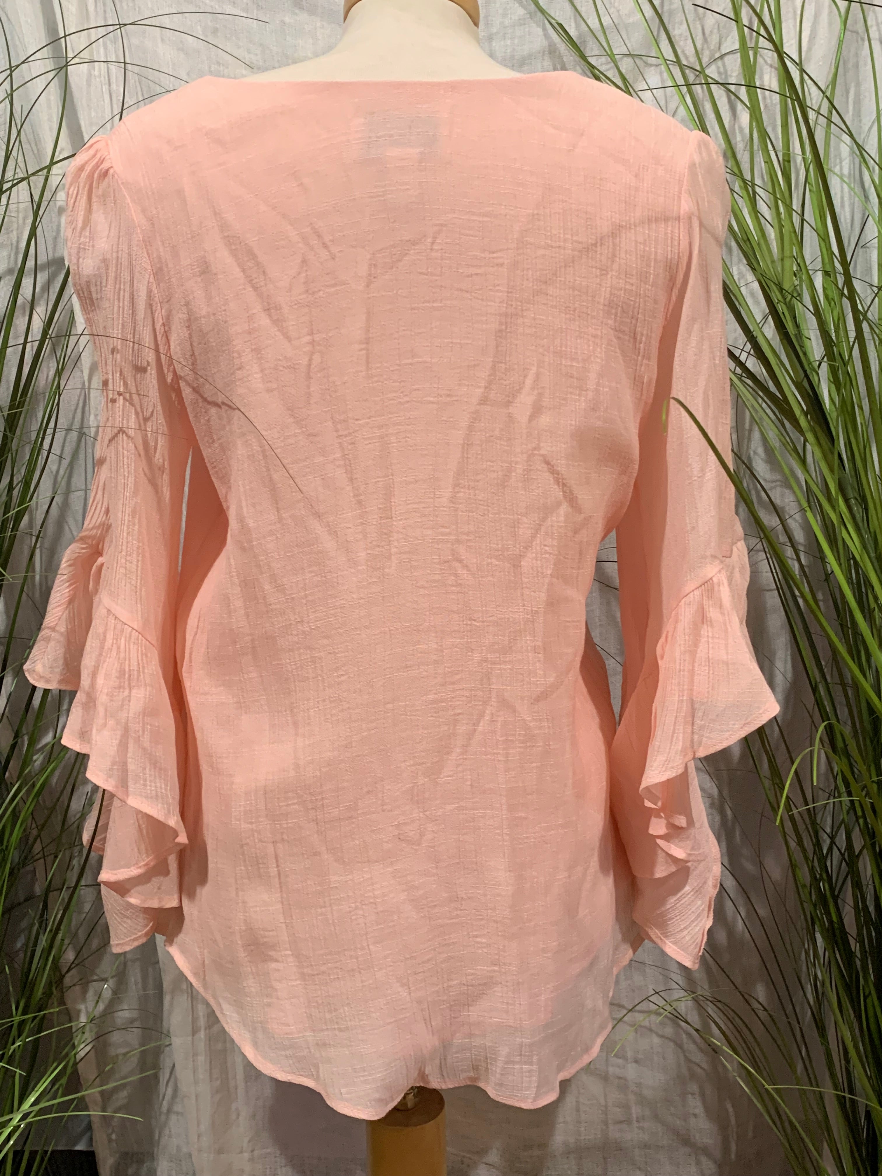 Size 8 Joseph Ribkoff Ruffled A-Symmetrical Cuff Blouse