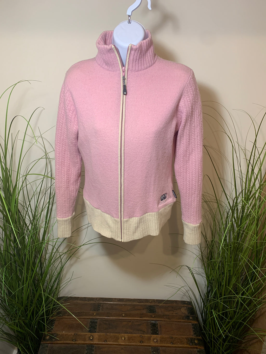 Size M Vintage Sun Ice Windstopper Lambs Wool Zip Up Sweater
