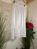 White Half Slip- Lace Trim