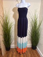 Colour Block Maxi Tube Dress