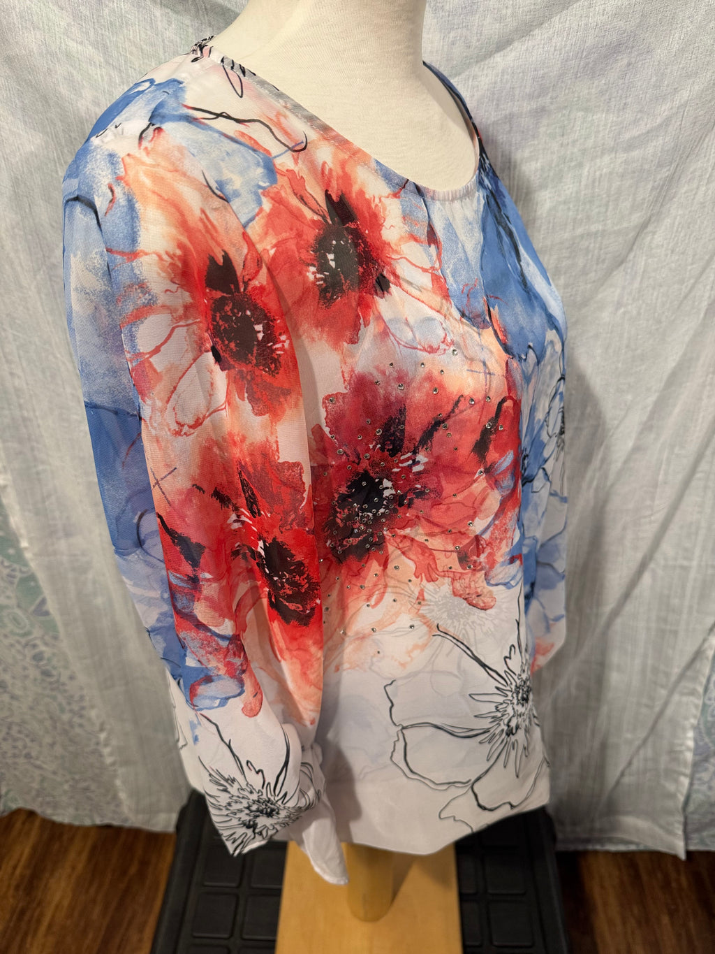 Size L Alfani Floral Long Sleeve Blouse