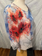 Size L Alfani Floral Long Sleeve Blouse