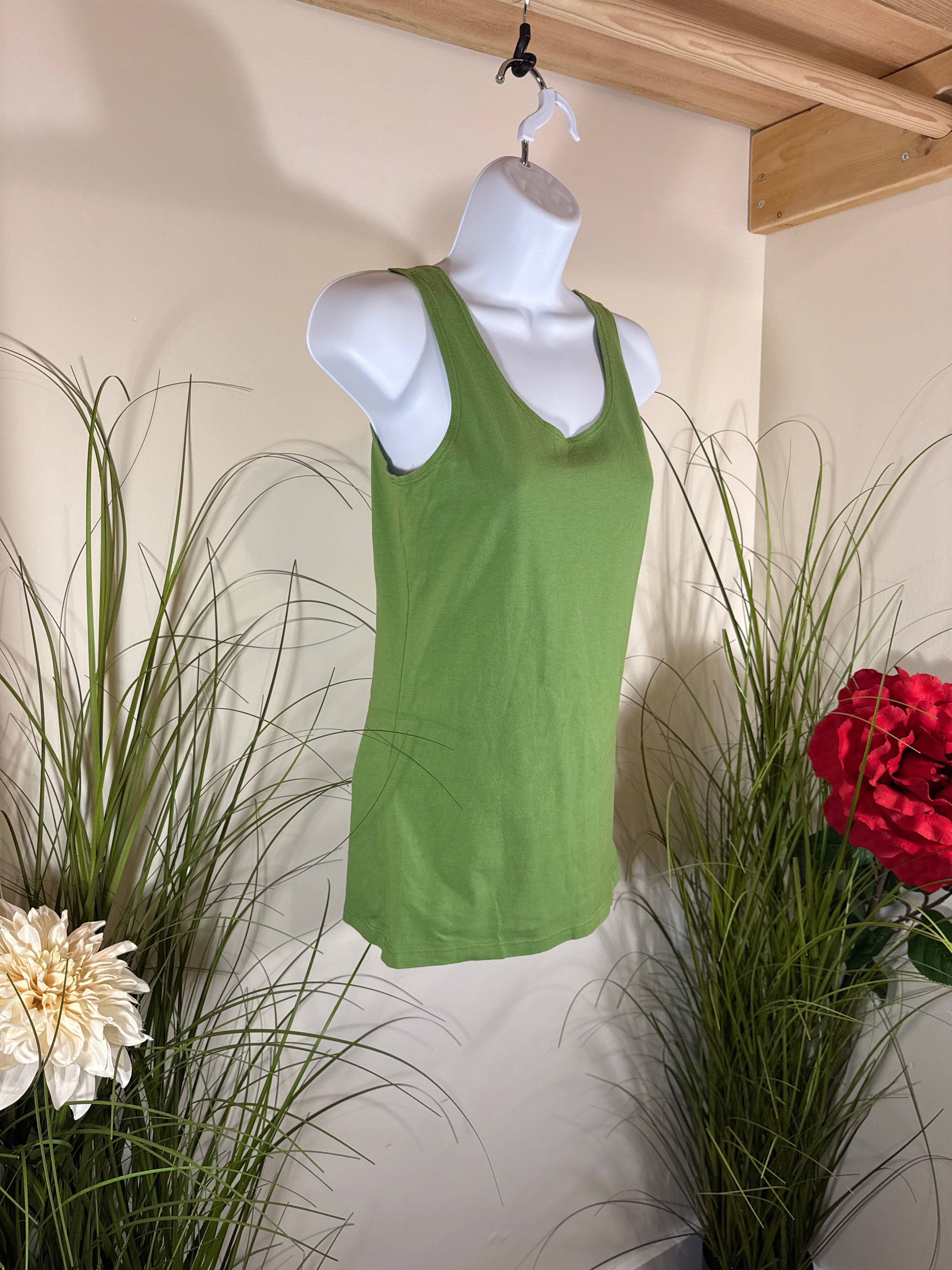 Y2K Vintage Heirloom Tank Top- Jade Green