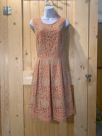Size 10 Lord & Taylor Peach & Tan Lace dress