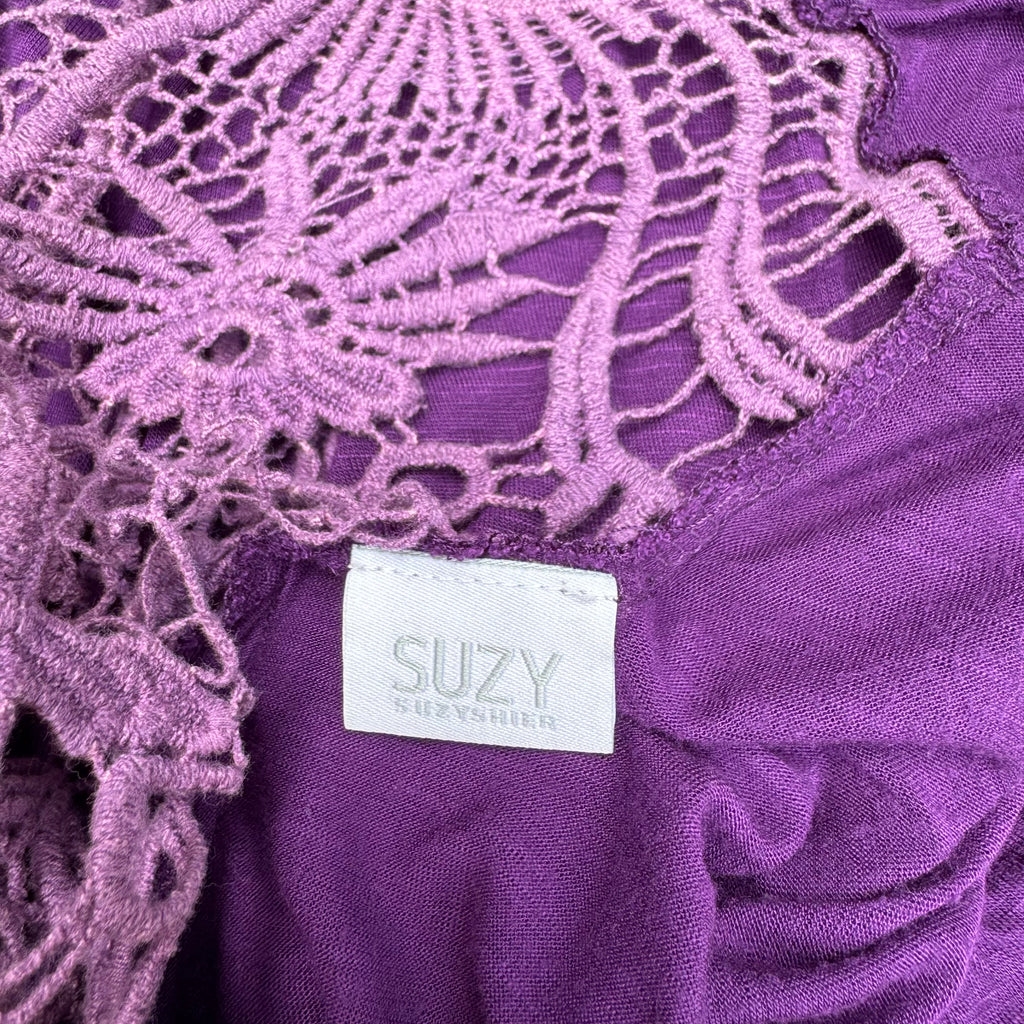 Purple Lace Back Top Size S