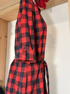 BC Clothing Women Checkered, Long Sleeve Shirt Dress