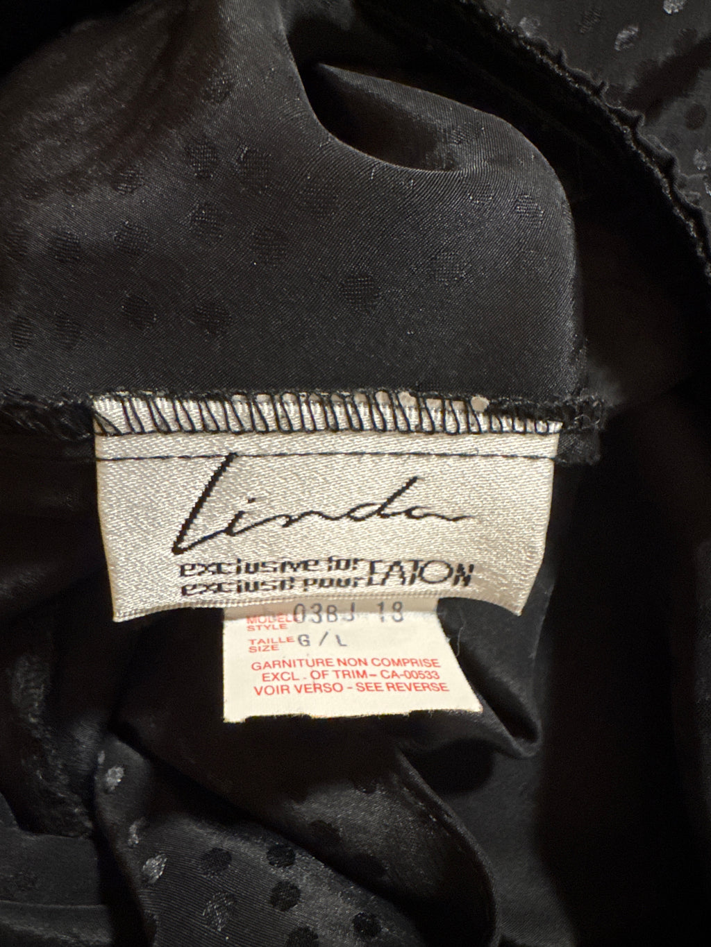 Vintage Linda Exclusive for Eaton Half Slip- Black